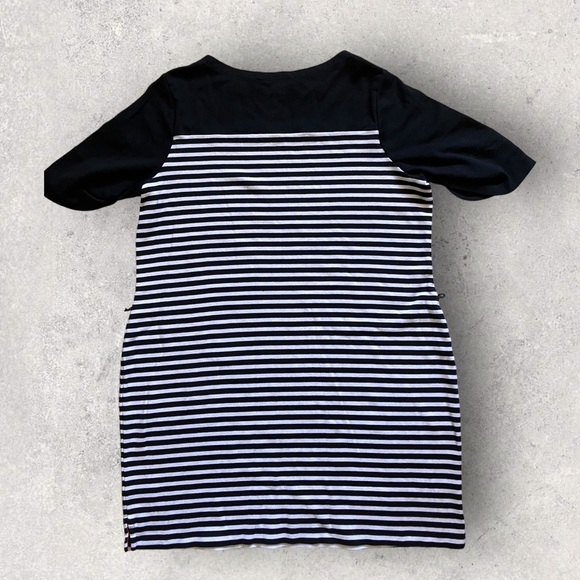 Ralph Lauren LRL Dress Women's 2X Black White Stripe 100% Cotton Short Sheath - Picture 2 of 6